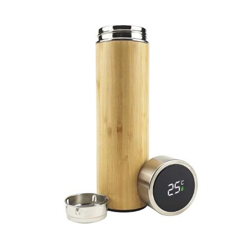 Bamboo Flask with Temperature Display
